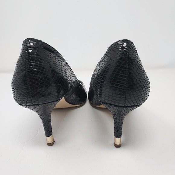 INC Black Snake Skin Faux Leather Pumps Size 6 - Picture 7 of 10